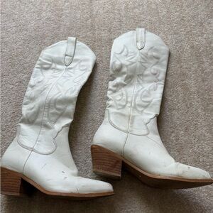 Billini White Heeled Western Boots